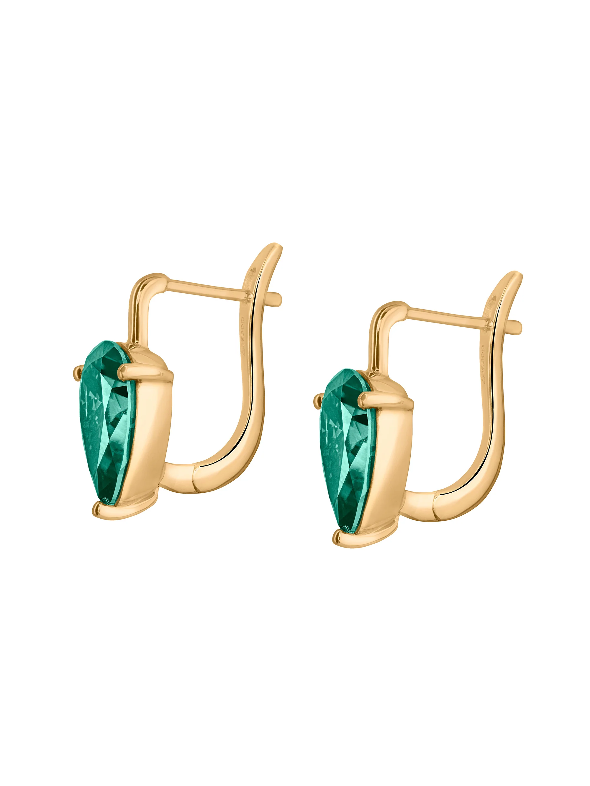 PORTER PEAR-CUT EARRINGS IN VIRIDIAN GREEN MOISSANITE, 18K GOLD VERMEIL - Image 2