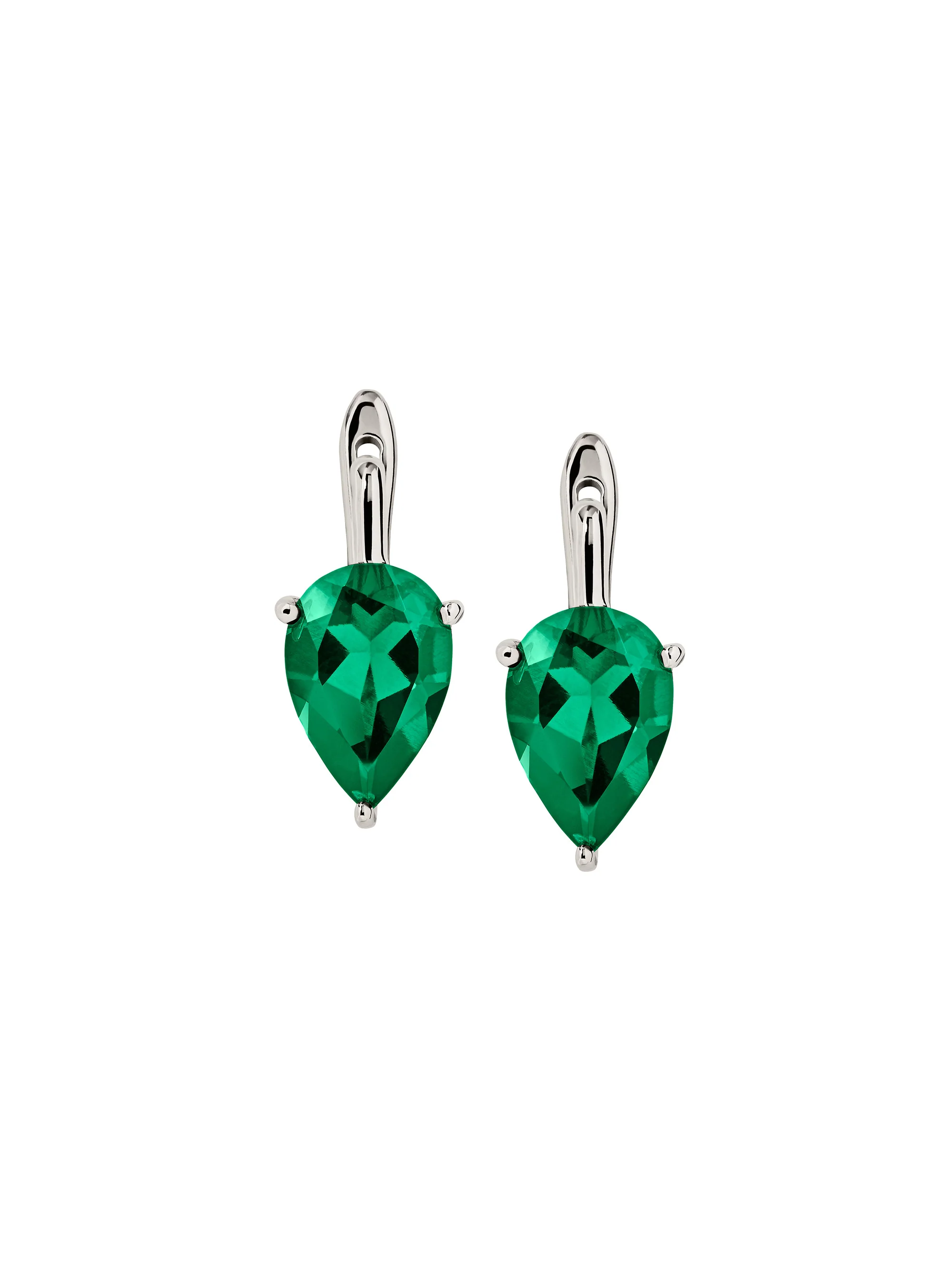 PORTER PEAR-CUT EARRINGS IN LAB EMERALD, STERLING SILVER