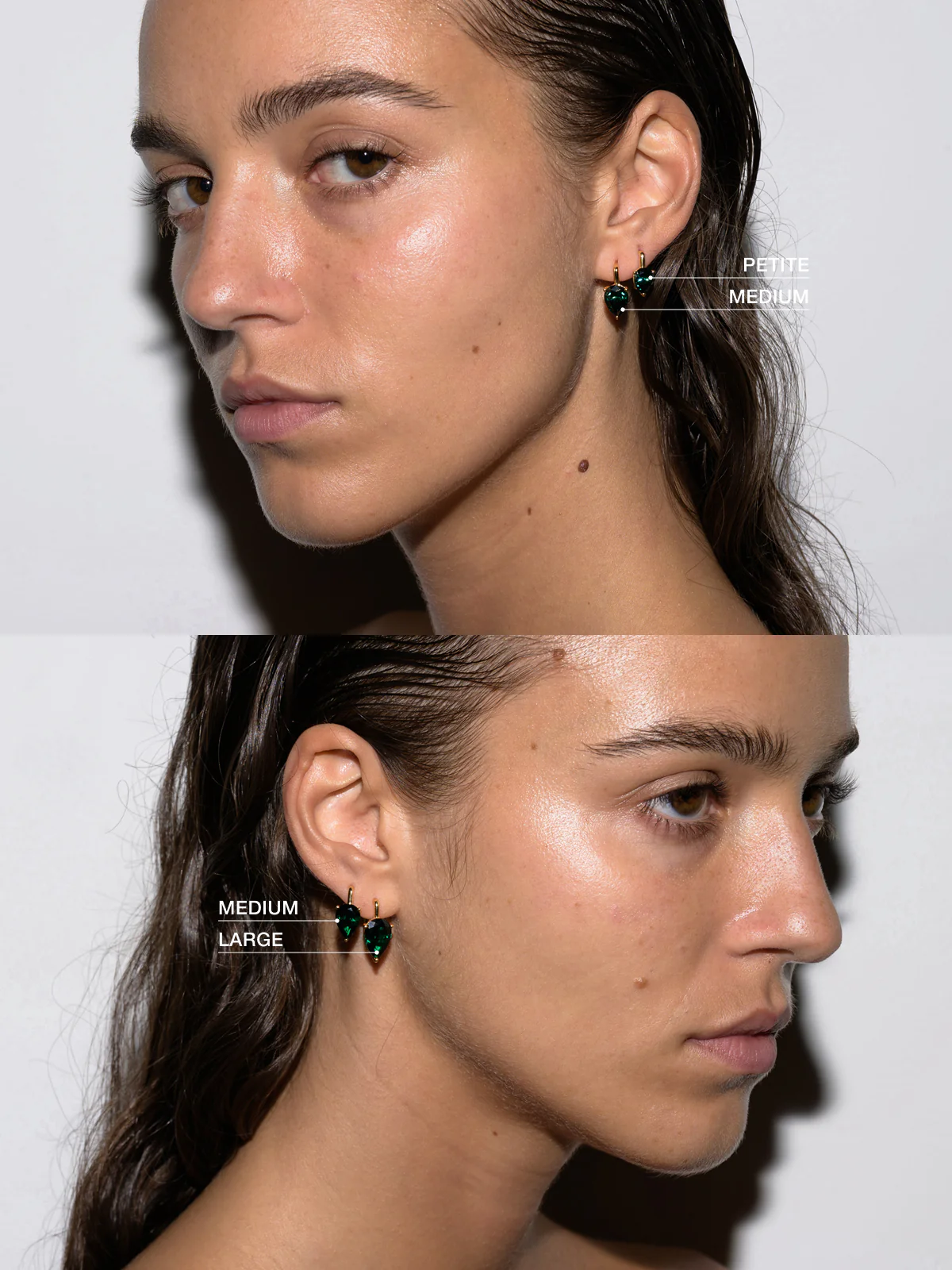 PORTER PEAR-CUT EARRINGS IN LAB EMERALD, STERLING SILVER - Image 3