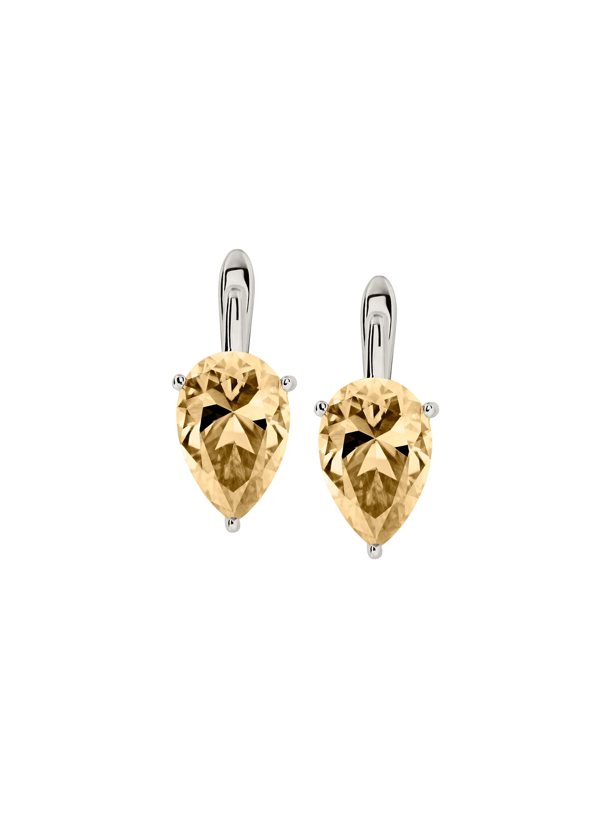 PORTER PEAR-CUT EARRINGS IN HONEY MOISSANITE, STERLING SILVER
