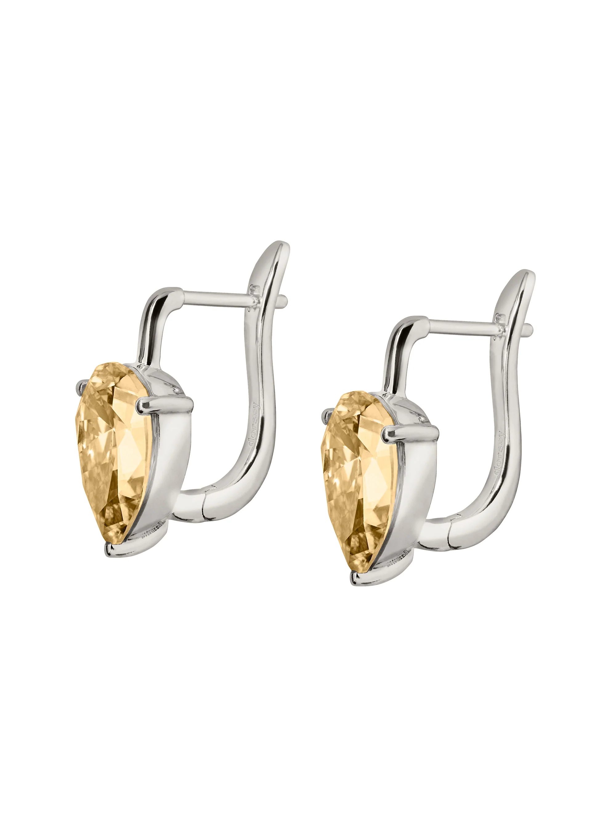 PORTER PEAR-CUT EARRINGS IN HONEY MOISSANITE, STERLING SILVER - Image 2