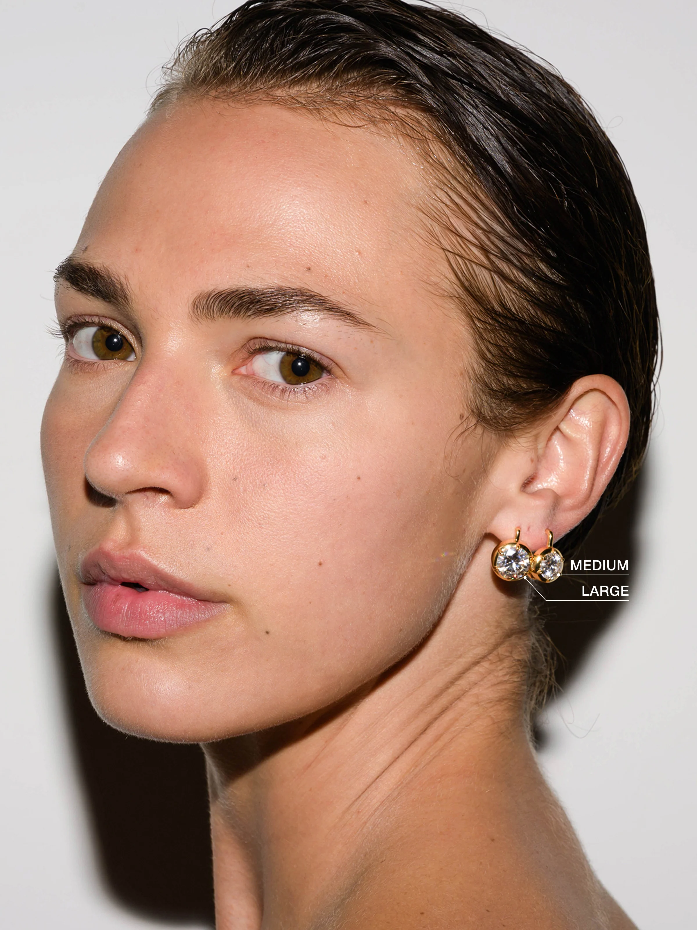 MAXWELL EARRINGS IN MOISSANITE, 18K GOLD VERMEIL - Image 3