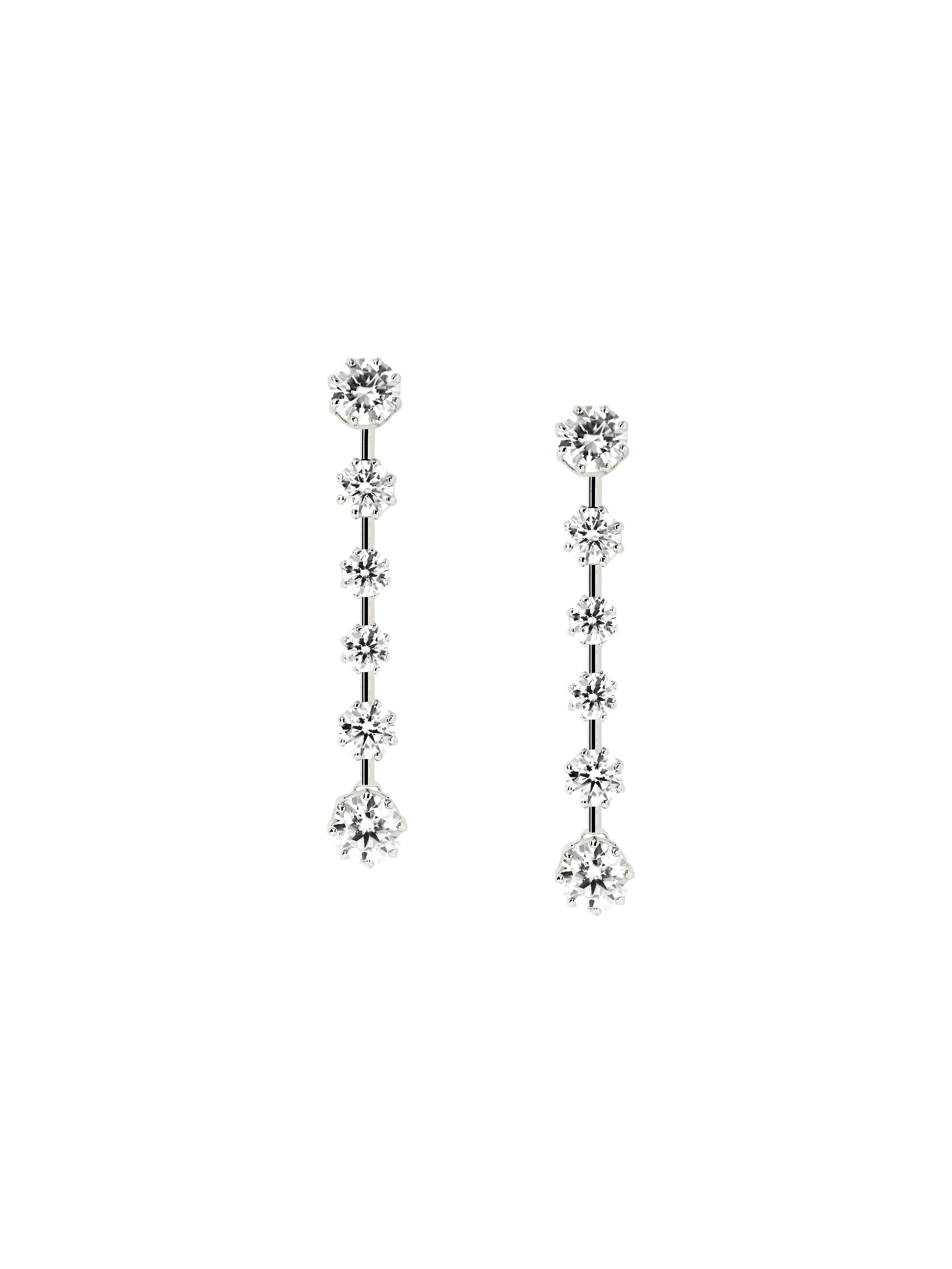 COLETTE 6-STONE DROP EARRINGS IN MOISSANITE, STERLING SILVER