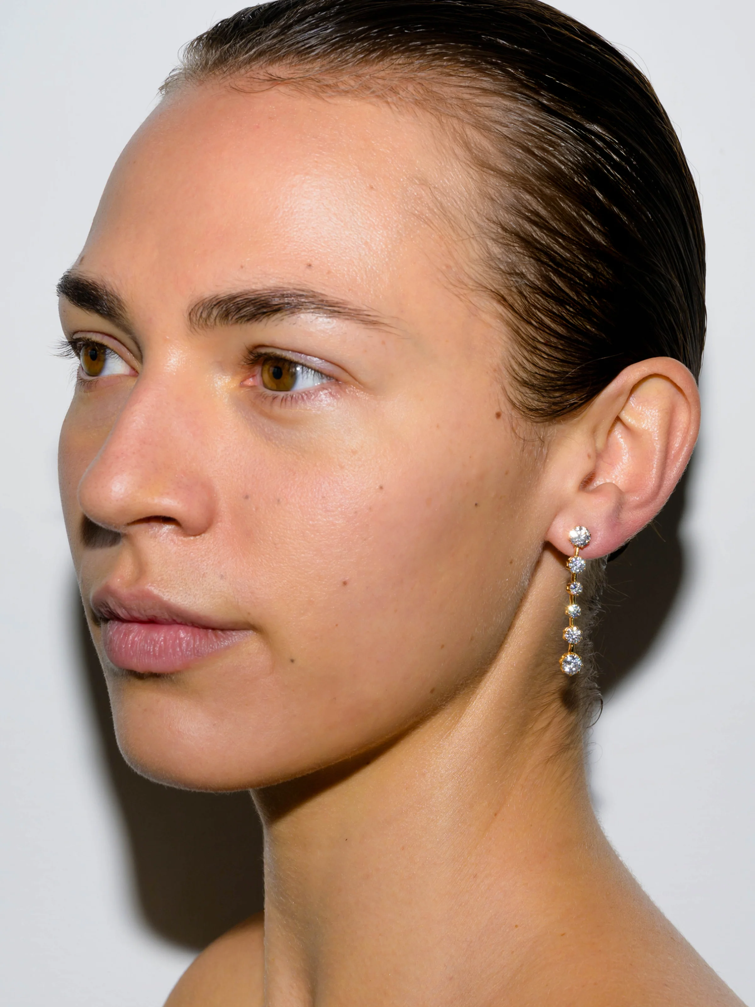 COLETTE 6-STONE DROP EARRINGS IN MOISSANITE, STERLING SILVER - Image 3