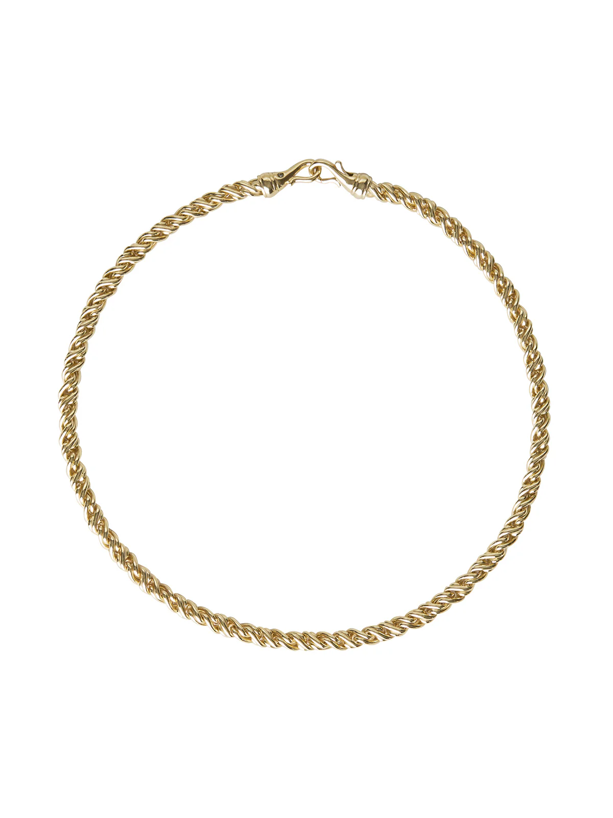 TORSION CHAIN NECKLACE WITH LAB DIAMOND ACCENT, 18K GOLD VERMEIL