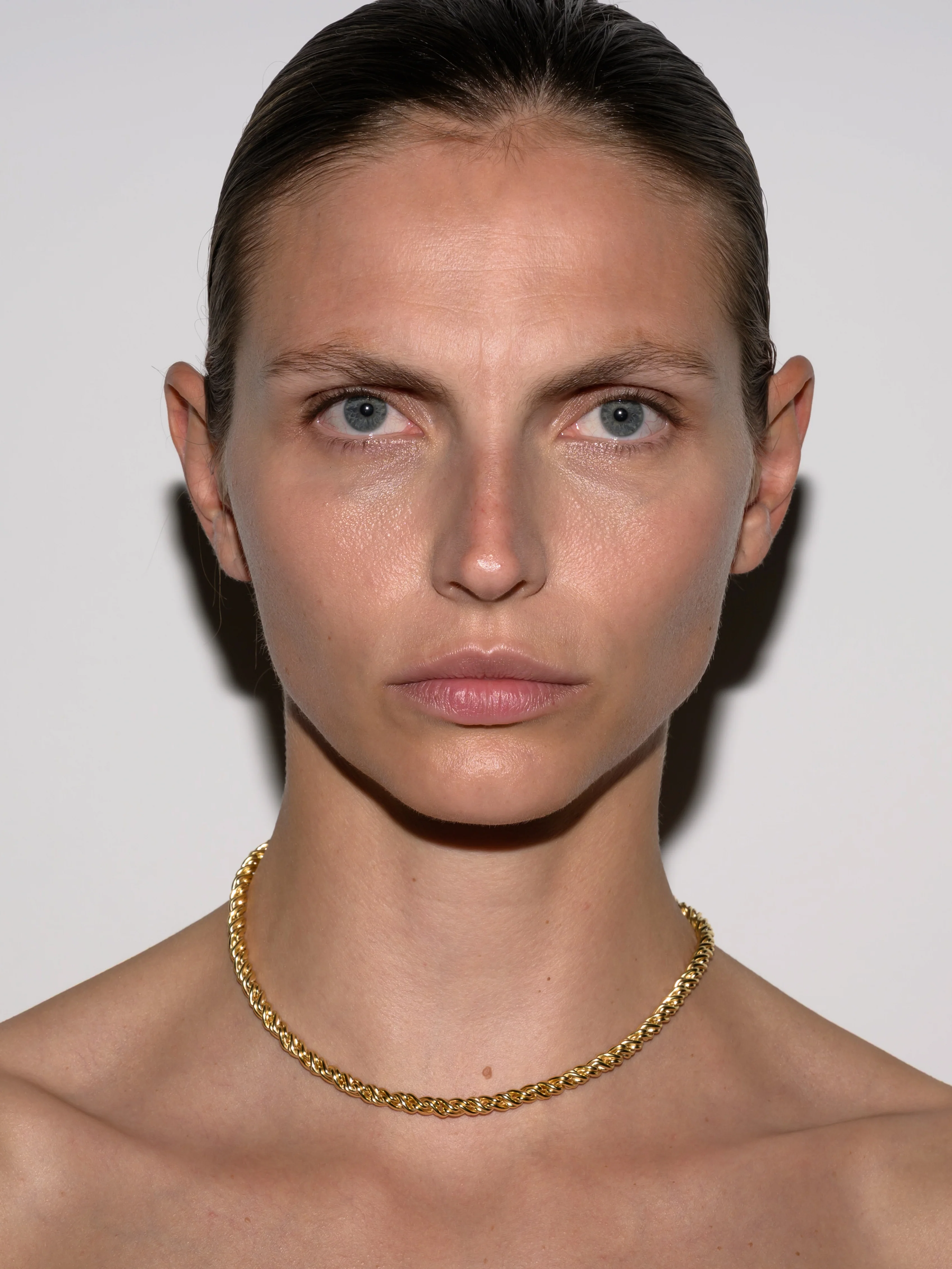 TORSION CHAIN NECKLACE WITH LAB DIAMOND ACCENT, 18K GOLD VERMEIL - Image 4