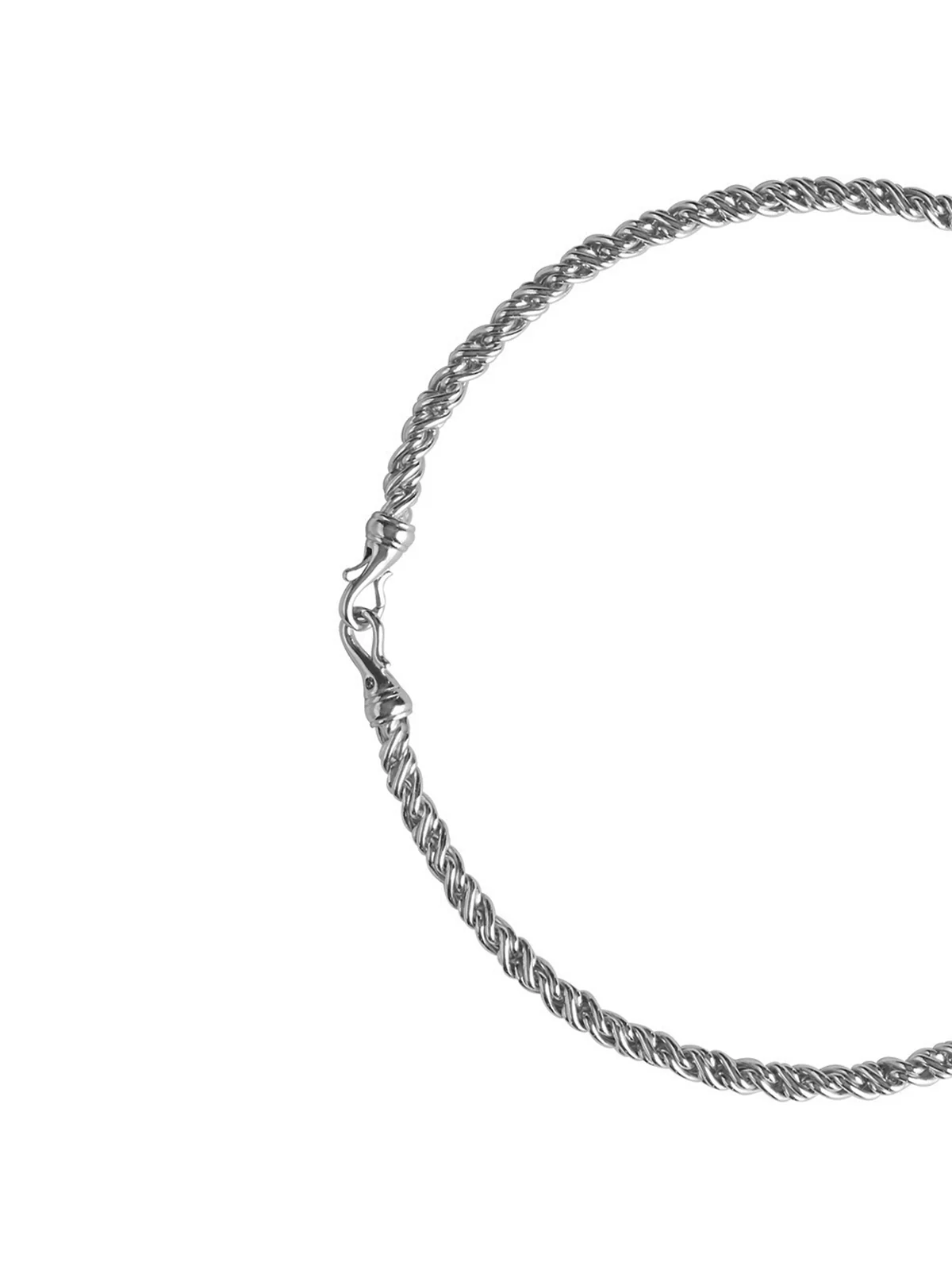 TORSION CHAIN NECKLACE WITH LAB DIAMOND ACCENT, STERLING SILVER - Image 2