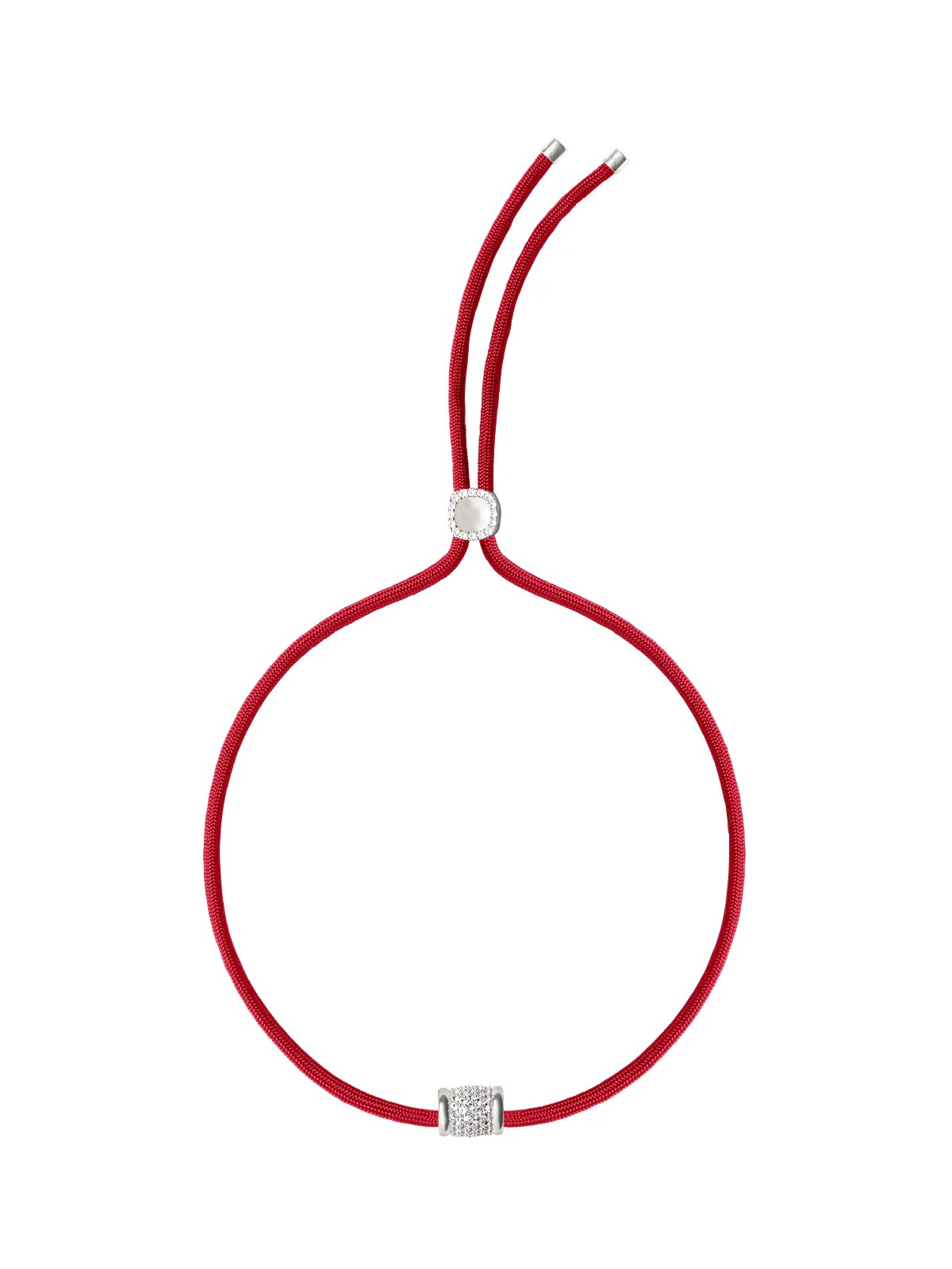 YVES ROUGE PARACORD NECKLACE IN LAB WHITE SAPPHIRE, STERLING SILVER