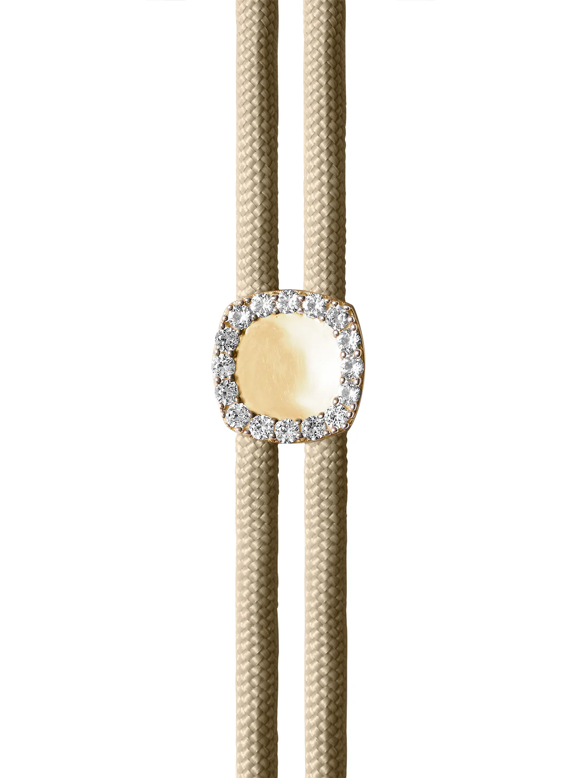 YVES SABLE PARACORD NECKLACE IN LAB WHITE SAPPHIRE, 18K GOLD VERMEIL - Image 3