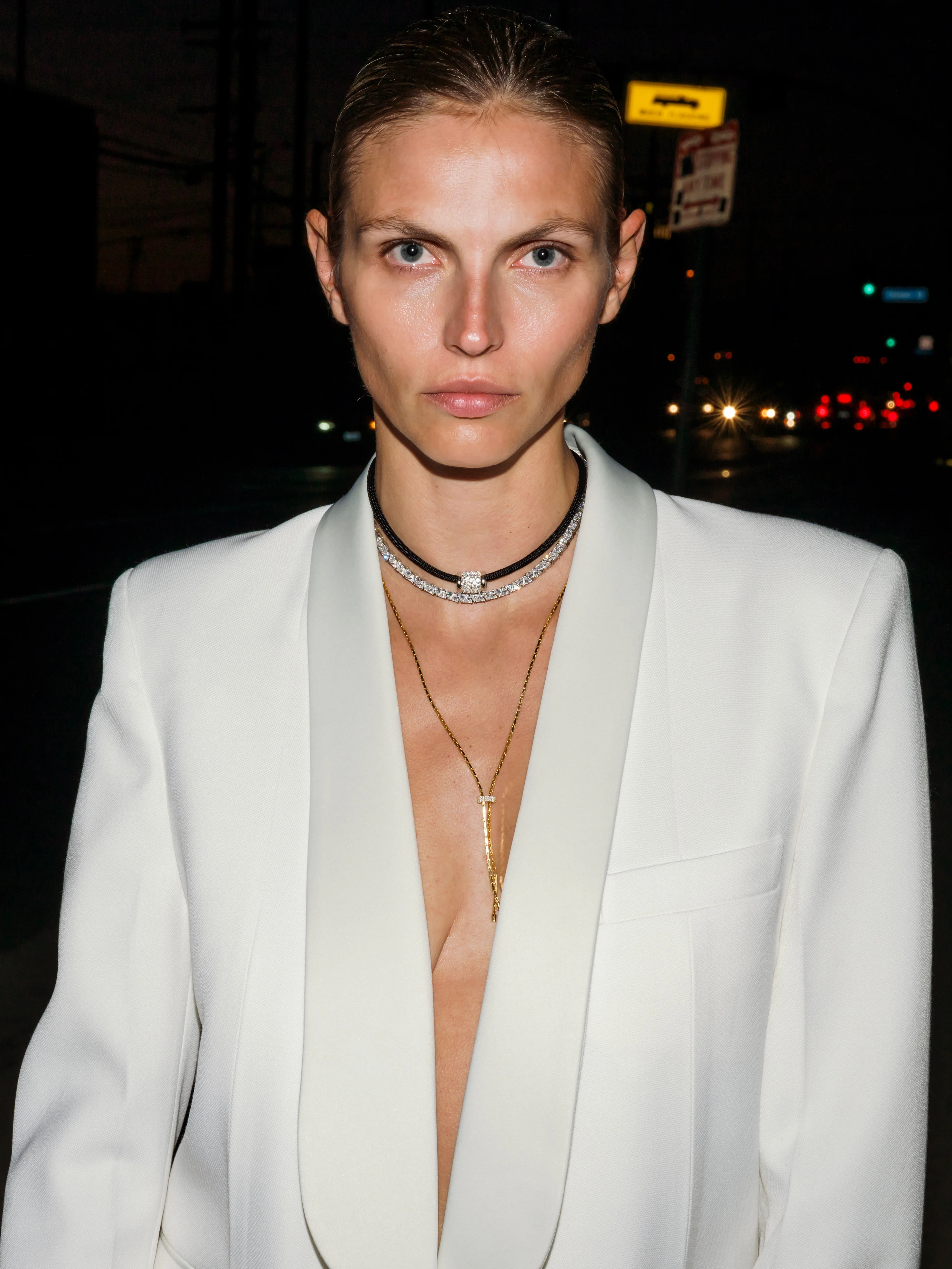 YVES SABLE PARACORD NECKLACE IN LAB WHITE SAPPHIRE, 18K GOLD VERMEIL - Image 4